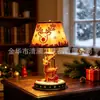 Nueva Lámpara de Mesa Navideña Brillante de Papá Noel y Reno Artesanía de Resina Adorno Decorativo Creativo para el Hogar