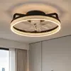Luminária ventilador de teto para quarto transfronteiriça, luz para sala de estar e sala de jantar, luminária ventilador de teto invisível, luminária LED de ventilador elétrico ultrafina