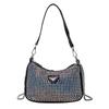 Nova moda comércio exterior spot atacado strass saco axila moda feminina strass espumante baguete bolsa mensageiro