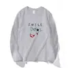 Novedad de Primavera y Otoño Estilo Divertido Simple Dibujos Animados Cachorro Camisetas de Manga Larga para Mujer Ropa Exterior Informal Suelta y Versátil