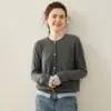 Tejido de 12 agujas, diseño de dos piezas simulado, suéter de cachemir para mujer, cuello redondo, color liso versátil, suéter de lana de punto amigable con la piel, estilo otoño/invierno para mujer