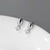 Pendientes de Plata de Ley S925 Nalan Exquisitos y Sencillos Estilo Ins Diseño de Nicho Elegante Brillo de Zirconia en Forma de Gota de Agua M07168