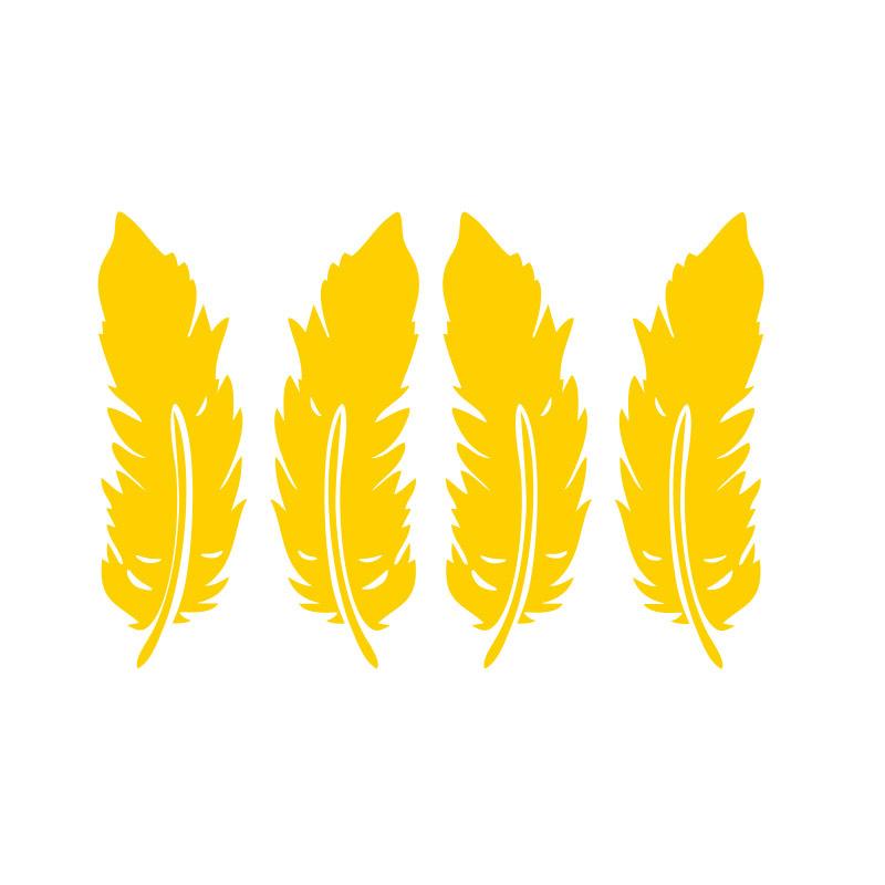 4片羽毛黄色
