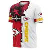 Camiseta Deportiva de Verano 3D con Estampado Digital de Equipo de la NFL Europea y Americana Transfronteriza 2024 para Hombre y Mujer, Manga Corta, Cuello Redondo