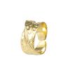 Anillo abierto de personalidad cruzada con textura cóncava-convexa irregular a la moda para hombres y mujeres, versátil, de alta gama, ajustable
