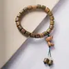 Sándalo Verde Natural Doble Círculo Pulsera de Madera DIY Especificaciones 0.6 Aproximadamente, Mismo Estilo para Hombres y Mujeres, Pulseras al por Mayor