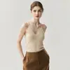 Camisola Minimalista~Suave de Punto de Cachemira para Mujer, Cuello en V, Corte Ajustado, Versátil, Camiseta sin Mangas de Tirantes Finos, Capa Base, Nuevo Suéter 2026