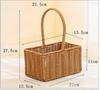 Cesta de Flores de Madera Regalo para Dama de Honor Bolsa para Niño Precioso Cesta de Mimbre Tejida para Arreglo Floral Cesta Portátil de Paja para Almacenamiento