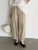 Pantalones de Verano Estilo Coreano Oufan Posición C Finos Frescos Plisados Estilo Linterna para Mujer Adelgazantes de Cintura Alta Casuales 11404