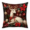 Funda de almohada más vendida de Amazon con tema navideño, alce, árbol de Navidad, muñeco de nieve, funda de cojín con estampado digital en stock