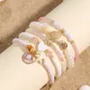 Set de Pulseras de Pareja Estilo Vacaciones Transfronterizo, Pulseras de Estrella de Mar y Concha, Pulseras Apilables de Perlas Estilo Bohemio