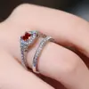 Anel de desejo transfronteiriço novo com zircônia cravejada de quatro garras personalidade simples nicho luxo anel um geração de cabelo