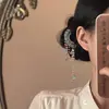Novo grampo de cabelo verde em forma de U com lótus estilo chinês para mulheres, grampo de cabelo com borla estilo antigo, acessório de cabelo para cheongsam, grampo de cabelo com tendência nacional, ornamento de cabelo Hanfu