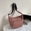 Bolsa de Roupas de Algodão para Mulheres 2025 Nova Versátil Bolsa Dumpling Grande Capacidade Bolsa de Axila Simples Casual Bolsa de Ombro Transversal