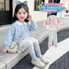 Conjunto de leggings de encaje de conejito para niñas estilo coreano, nuevo modelo primavera y otoño 2026, elegante atuendo de dos piezas para niñas pequeñas