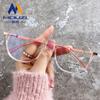 2053 Gafas de Celebridad de Internet Estilo Nuevo Anti-Luz Azul para Mujer, Montura Polygonal Trendy Coreana, Gafas Lisas Irregulares Ultraligeras