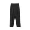 Calça Social Masculina de Verão Retrô Cor Sólida Estilo Cinto para Atacado Transfronteiriço, Luxo Leve, Elegante, Casual de Negócios, Calça Longa Versátil