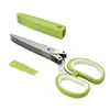 Tijeras de Acero Inoxidable para Cebolleta para Uso en la Cocina, Tijeras de Cinco Capas para Cortar Cebolletas, Algas Marinas, Pimientos y Hierbas