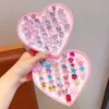 Anillo de Dibujos Animados con Piedras Preciosas para Niños Caja de Regalo Anillo para Niña Juguete de Joyería para Jugar a Vestirse Set de Regalo