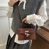 Bolsa de mão elegante estilo coreano com fecho simples 2025 Textura primavera e verão Novidades Padrão de crocodilo Bolsa transversal Kelly