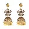 E13624 Brincos de Sino Étnico Boêmio Transfronteiriço Liga de Zinco Estilo Étnico Boêmio Brincos com Franja de Strass Flor Retro