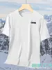 Camiseta de Hombre de Seda de Hielo Verano Marca de Moda para Hombre Blanca Secado Rápido Top Americano Fitness Moda Juventud Campus Manga Corta