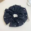 Anel de Cabelo Rede Cabeça de Unha Corda Intestino Grosso Corda de Cabelo Coreana Flor na Cabeça Feminina Elegante Indústria Pesada Onda de Pérola Ponto Dupla Amarração Par Duplo