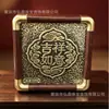 Novo ornamento de mesa em ouro puro 999, casa do tesouro, bênção celestial, porta-retrato com gravação em cobre, presente empresarial, pode ser enviado em nome de terceiros