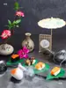 Decoraciones de sashimi copa de hielo seco olla pequeña frasco pequeño tazón pequeño decoraciones de plato adornos pequeños arreglo de plato creativo portapalillos japonés