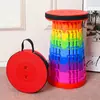 Taburete Telescópico Arcoíris de Tres Cierres Más Vendido Transfronterizo, Taburete Plegable para Viajes al Aire Libre, Silla Plegable Portátil para Pesca y Camping al por Mayor