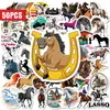 Compra Directa Transfronteriza de 50 Pegatinas de Caballos de Dibujos Animados y Vaqueros Montando, Pegatinas de PP Impermeables Decorativas Creativas y Personalizadas
