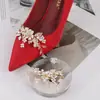 Accesorios para Zapatos Accesorios de Boda Nupcial Flor de Perla Desmontable Flor para Zapato Hebilla de Zapato de Aleación Decoración de Zapato