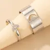 D037 Anel borboleta europeu e americano amor estrela lua terno criativo oco personalidade punk anel de casal anel