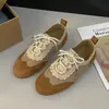 Outono/Inverno 2026 Novos Tênis de Treino Alemães com Cadarço Solado Plano Versátil Casual Tênis Esportivos Confortáveis Tênis Forrest Gump Mélange Sapatos Femininos