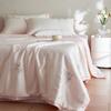 Verão Luxo Leve Lanjing Tencel Sensação Fresca de Verão Lavável Quarto com Ar Condicionado Seda Gelada Colcha Fina Conjunto de Quatro Peças Colcha Fina
