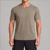 Camiseta Esportiva Masculina de Manga Curta, Secagem Rápida e Gola Redonda para Corrida ao Ar Livre, Tênis, Basquete, Top Casual Leve e Respirável
