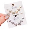 Verano nuevo chapado en oro real exquisitos tres pares de aretes pequeños de alto sentido pequeños frescos dulces aretes de temperamento combinables