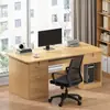 Escritorio de Oficina Escritorio de Jefe Simple de Negocios con Cerradura Combinación Moderna de Escritorio y Silla de Oficina Banco de Trabajo Escritorio de Oficina con Múltiples Cajones
