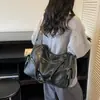 Bolsa tote de grande capacidade com design minimalista retrô de nicho, nova coleção outono 2026, estilo biker para o dia a dia, de ombro e crossbody