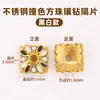Contas Espaçadoras Quadradas Flor de Aço Inoxidável com Strass para Pulseiras Colares Brincos DIY Acessórios para Pulseiras de Cristal