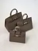 Nova Bolsa de Couro Genuíno de Alta Qualidade 2025, Sem Costura, Estampa de Palma, Cor Platina, Bolsa de Ombro/Transversal/Mão da Moda para Mulheres