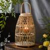 Candelabros de Linterna de Viento Creativos Personalizados de Bambú y Ratán Adornos Colgantes de Pie Decoración Habitación Modelo B&B Pueden Colgar Linternas