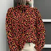 Amazon Temu Estación Independiente Chaqueta Cardigan Suéter Cuello Alto Estampado Abstracto 3D Mujer E127