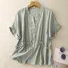 Foto Real Verano 2025 Moda Camiseta de Manga Corta Nuevo Estilo Holgada Adelgazante Reductora de Edad Estilo Extranjero Top Noble para Mujer