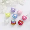 Joyería de Gato Gatito de Chocolate Resina Linda Imitación Rosa Galleta Pegamento de Crema Luminoso Pasador Accesorios DIY