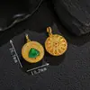 Colgante de Buda de Jade Verde Grado A con Escritura, Finamente Elaborado, Chapado en Oro Plata S925, Incrustado con Estilo Chino Tradicional, Nueva Joyería de Plata para Cuello Estilo Chino
