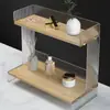 Estante de Almacenamiento de Escritorio Acrílico Estante de Almacenamiento de Cosméticos para Tocador Gabinete de Exhibición para Taza de Agua Doméstica, Taza de Té, Taza de Café