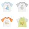 Camiseta de Algodón Fina de Manga Corta para Niños y Niñas de Verano, Camiseta Básica de Manga Media con Cuello Redondo de Dibujos Animados para Bebé, Ropa Casual de Verano