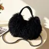 Bolso de cubo de felpa transfronterizo estilo ins de gran capacidad, bolso de hombro y bandolera para mujer, nuevo bolso versátil de moda 2025