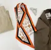 Bufanda Larga Pequeña de Seda para Mujer Verano Cuello Elegante Moda Corbata Cinta para el Cabello Bolsa Diadema Combinación Camisa Cinturón de Cuello Cinturón